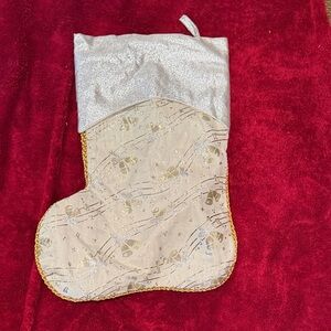 Elegant Silver and Gold Holiday Stocking